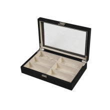 DS Wholesale Customized  Black Finish Wooden Jewelry Box Functional Storage Box